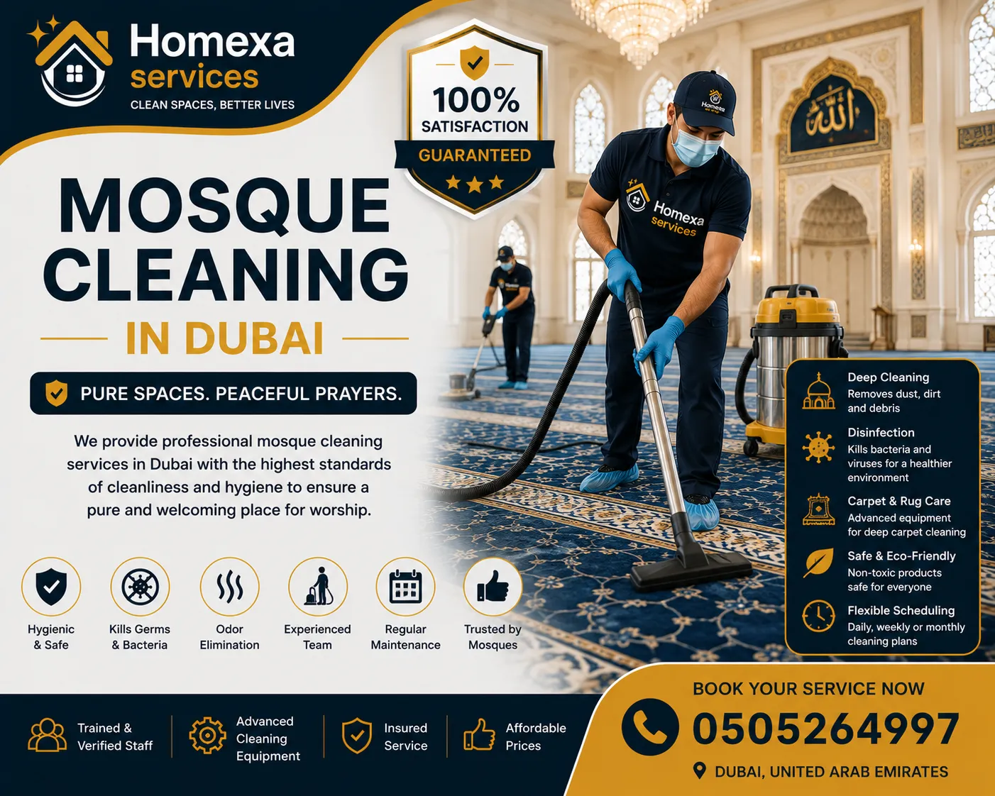 Professional mosque cleaning in Dubai by Home Xa Services
