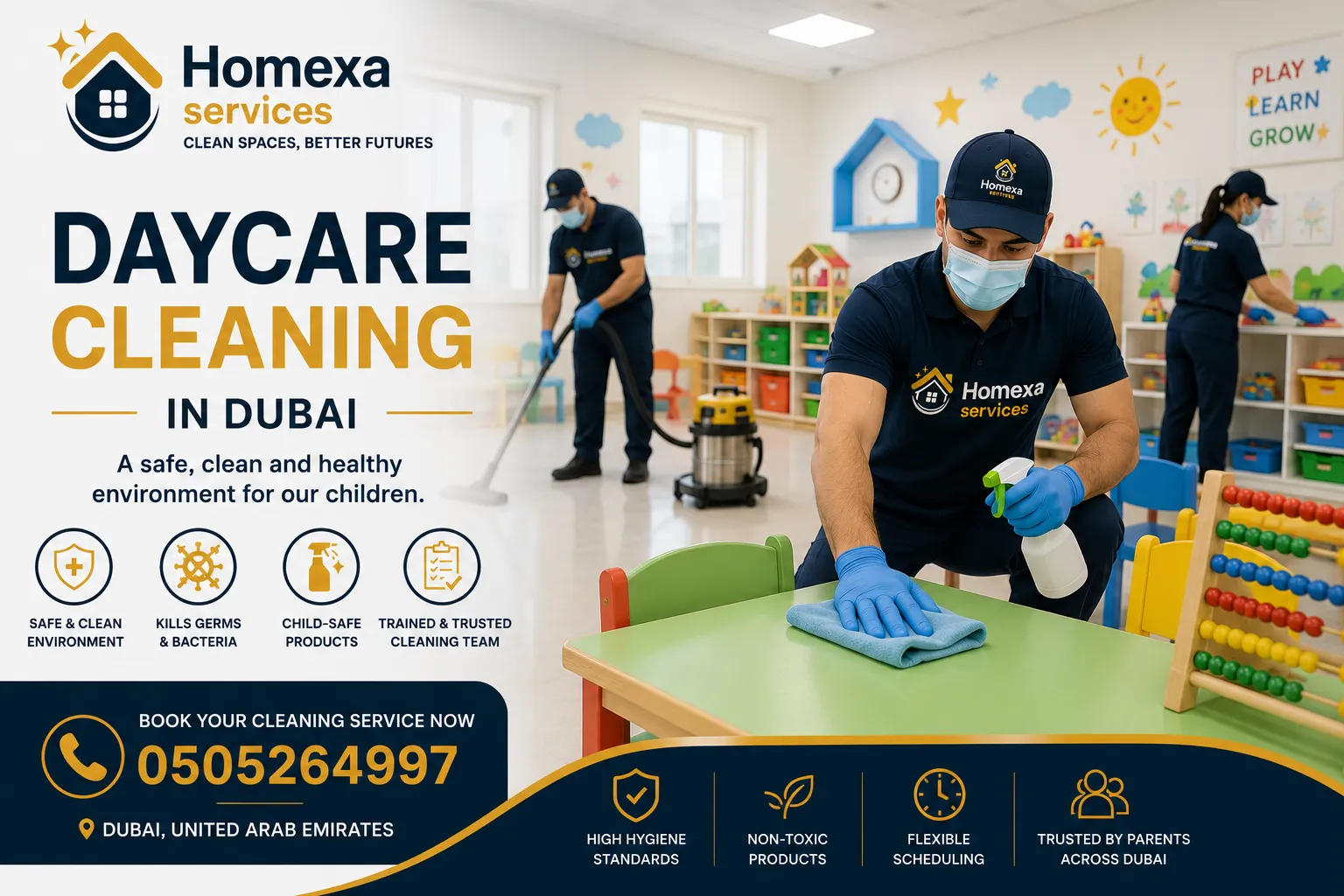 Professional nursery cleaning in Dubai by Home Xa Services