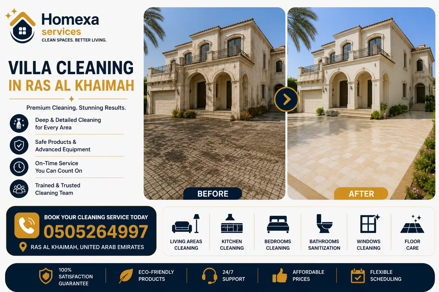 Professional villa cleaning team in Ras Al Khaimah