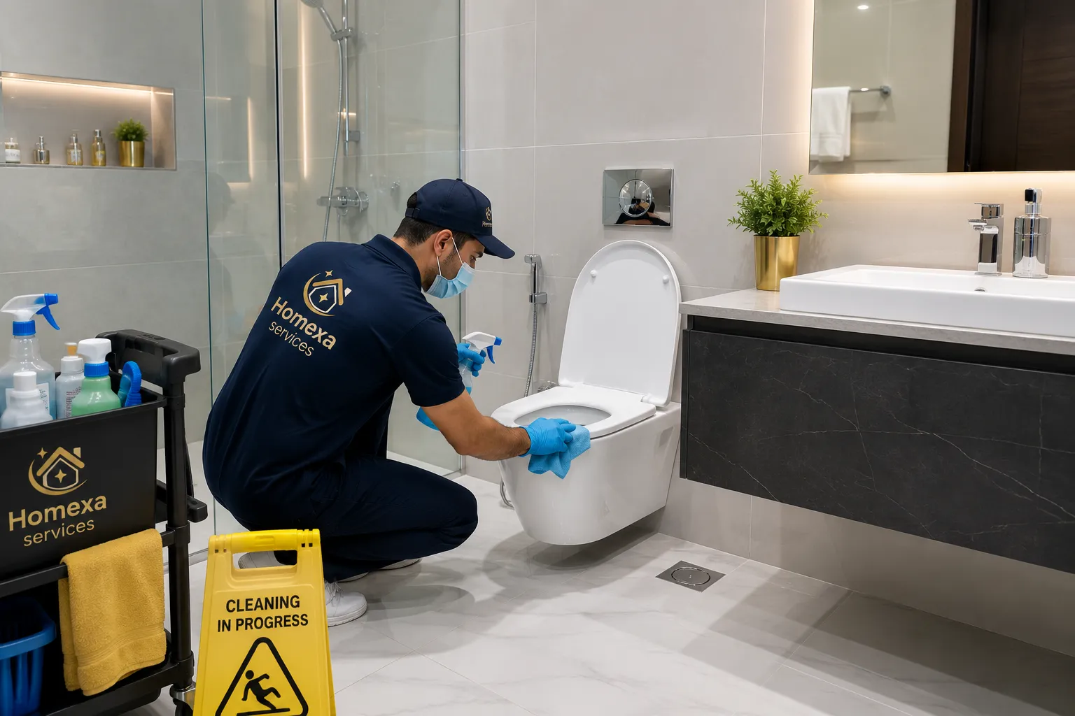 تنظيف حمامات في دبي بواسطة Home Xa Services