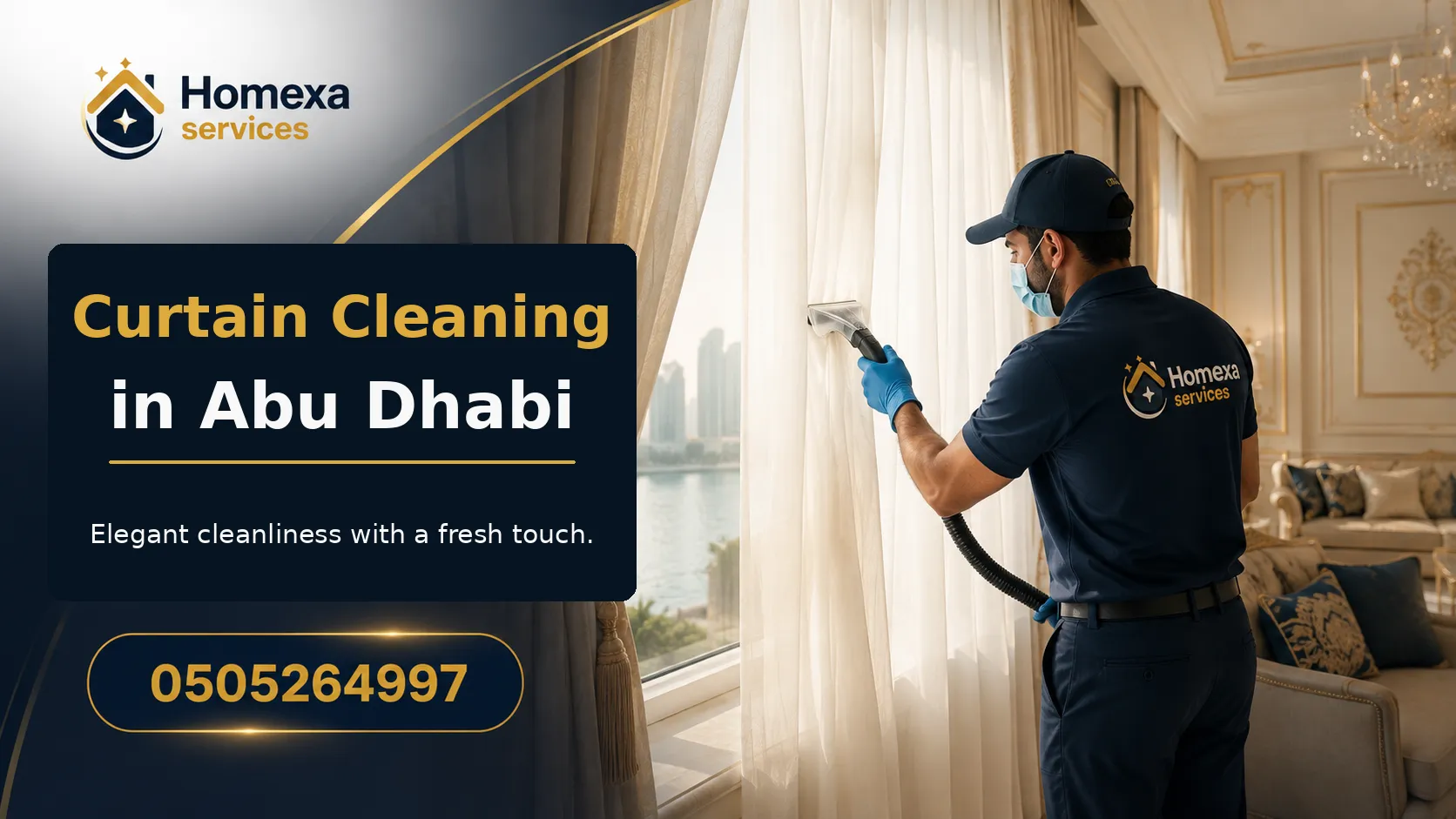 Curtain cleaning company in Abu Dhabi for heavy blackout sheer lined and multi-layer curtains