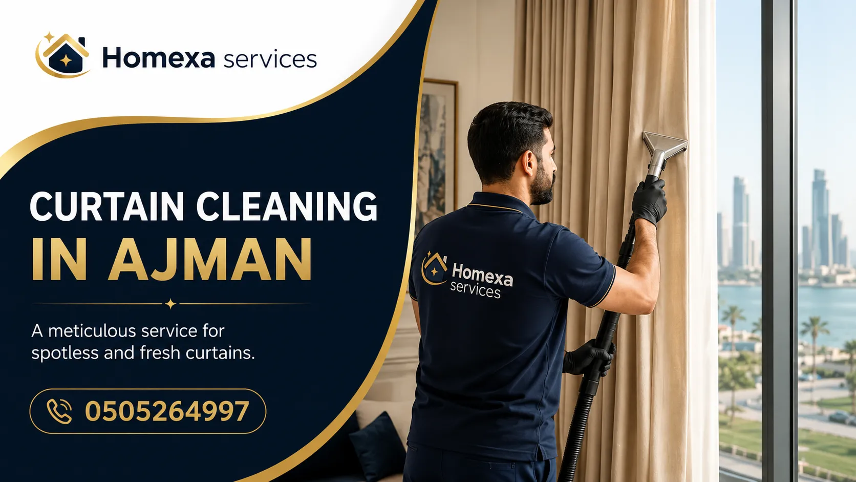 Curtain cleaning company in Ajman for fabric curtains dust and stain removal