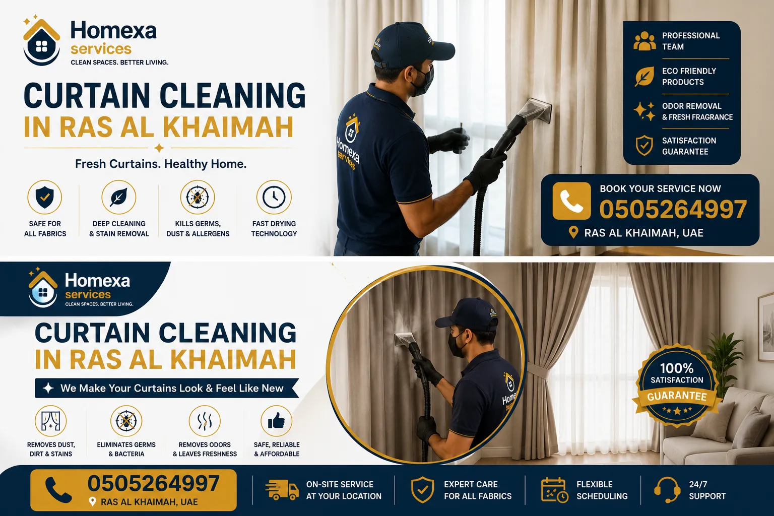 Professional curtain cleaning in Ras Al Khaimah