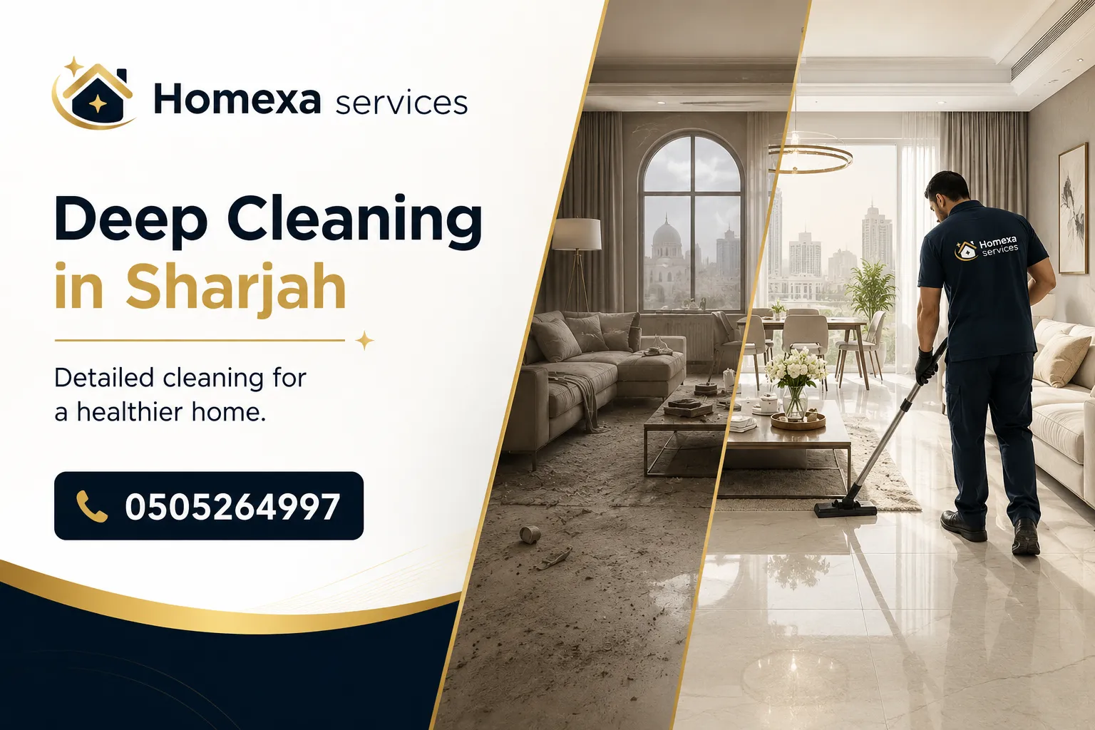 Deep Cleaning in Sharjah for apartments homes villas kitchens bathrooms and complete properties