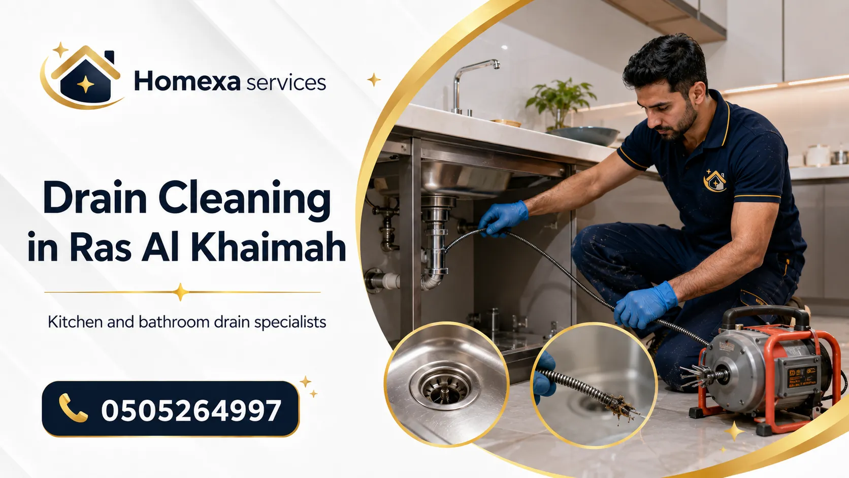 Drain line cleaning in Ras Al Khaimah for villas houses kitchens bathrooms and recurring blocked drains