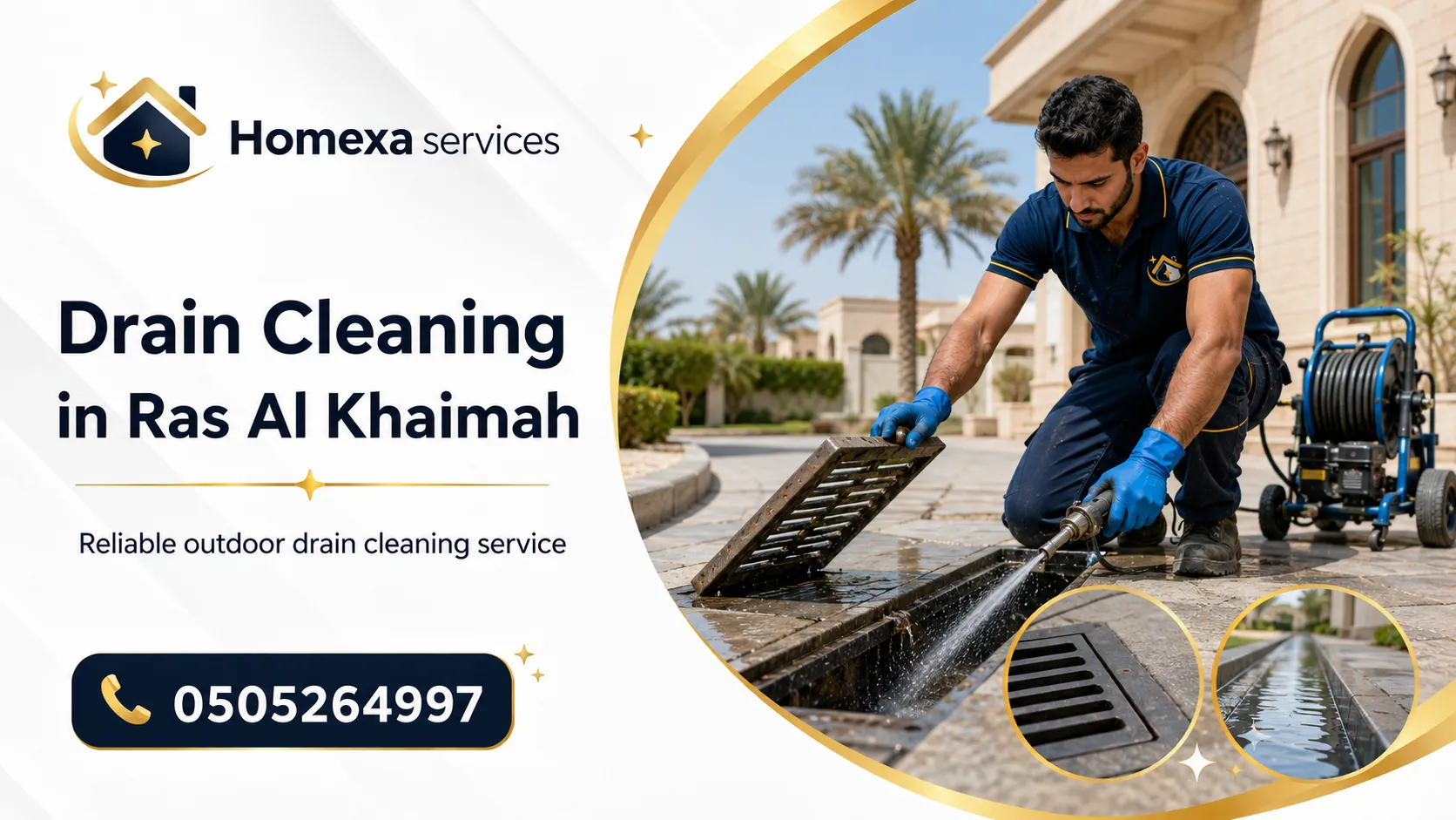 Professional drain cleaning company in Ras Al Khaimah for villas houses buildings restaurants and commercial properties