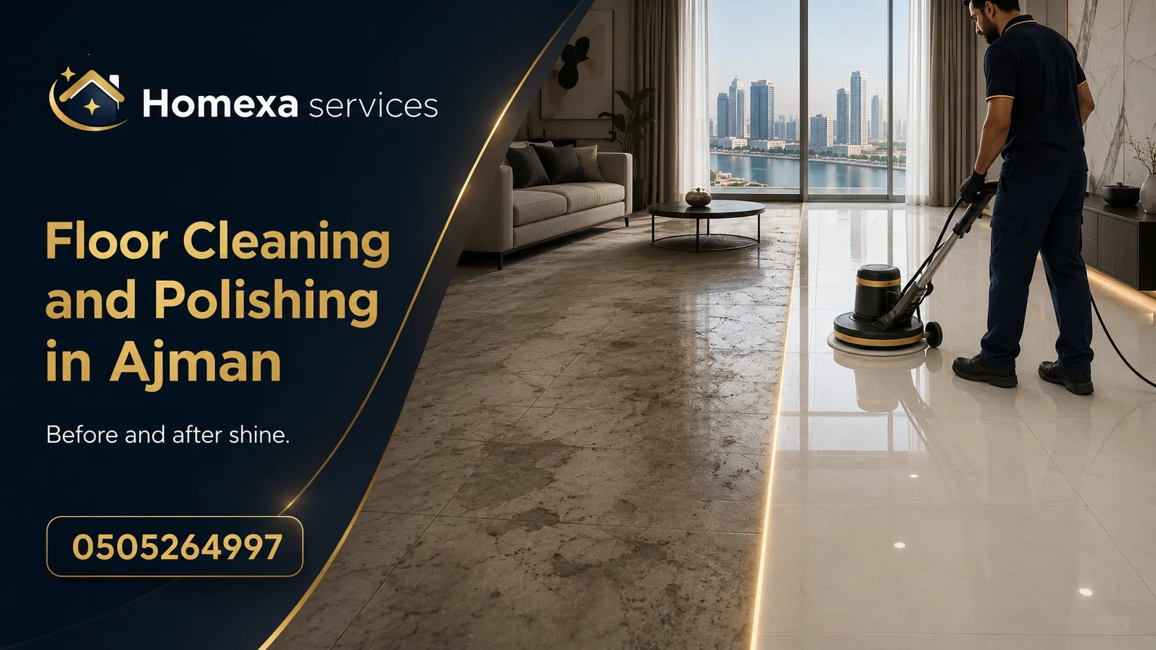 Floor Cleaning and Polishing in Ajman for apartments villas houses offices and shops
