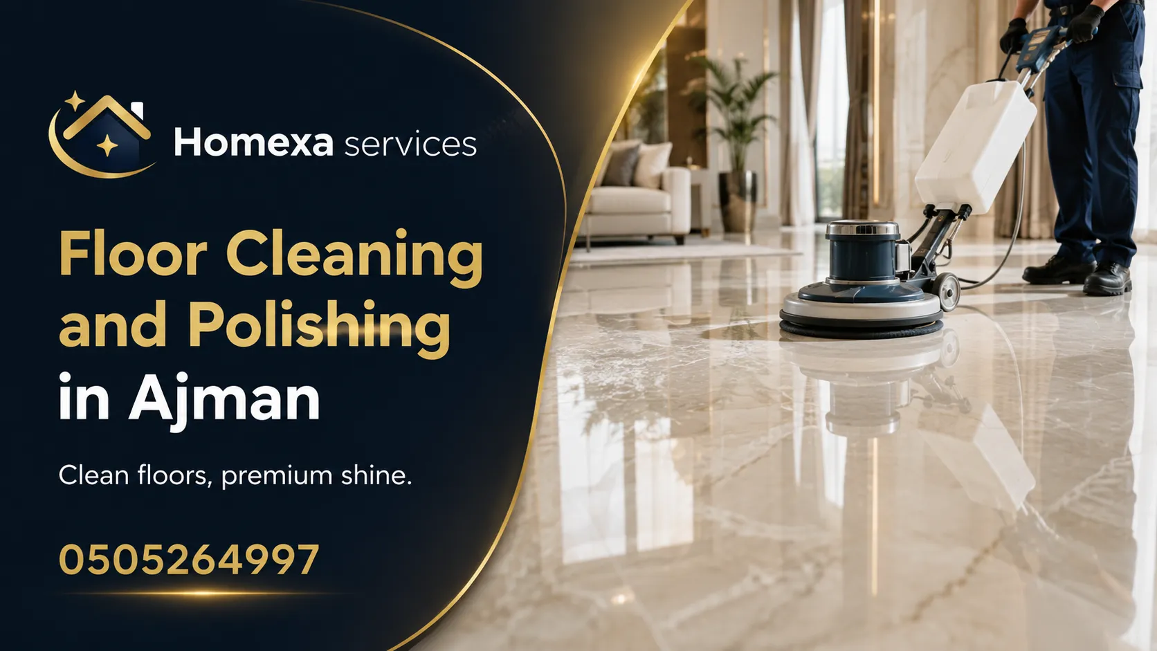 Deep floor cleaning and polishing in Ajman for dirty ceramic porcelain and tile floors