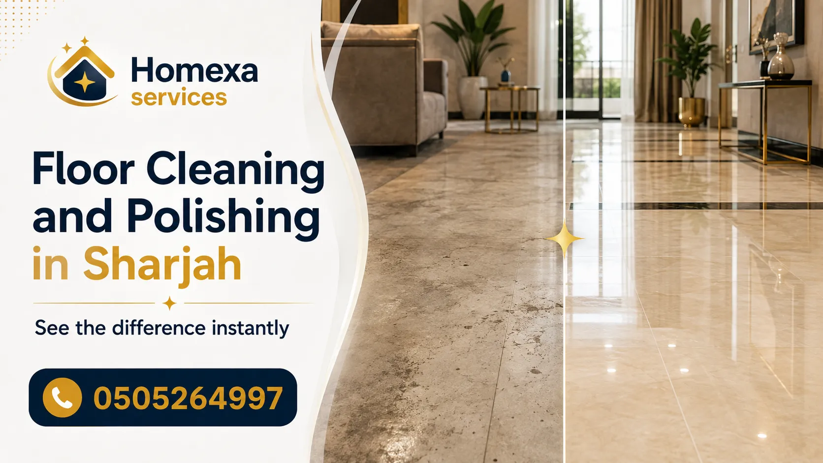 Professional floor cleaning and polishing in Sharjah for residential and commercial properties
