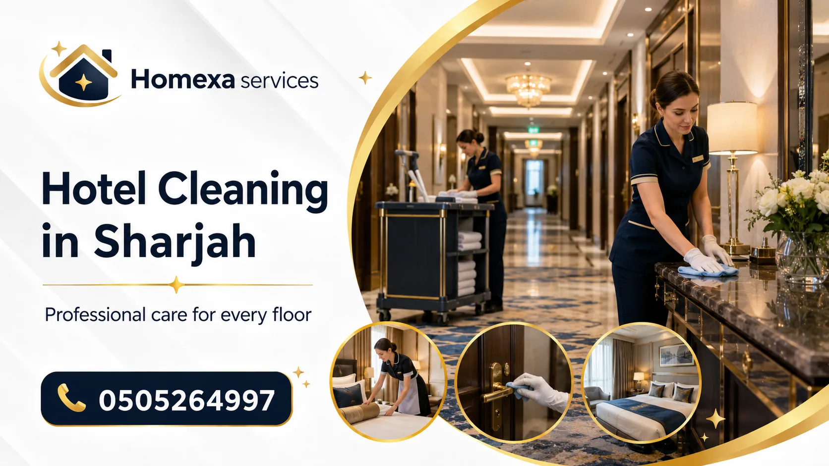 Hotel room and serviced apartment cleaning in Sharjah between check out and check in