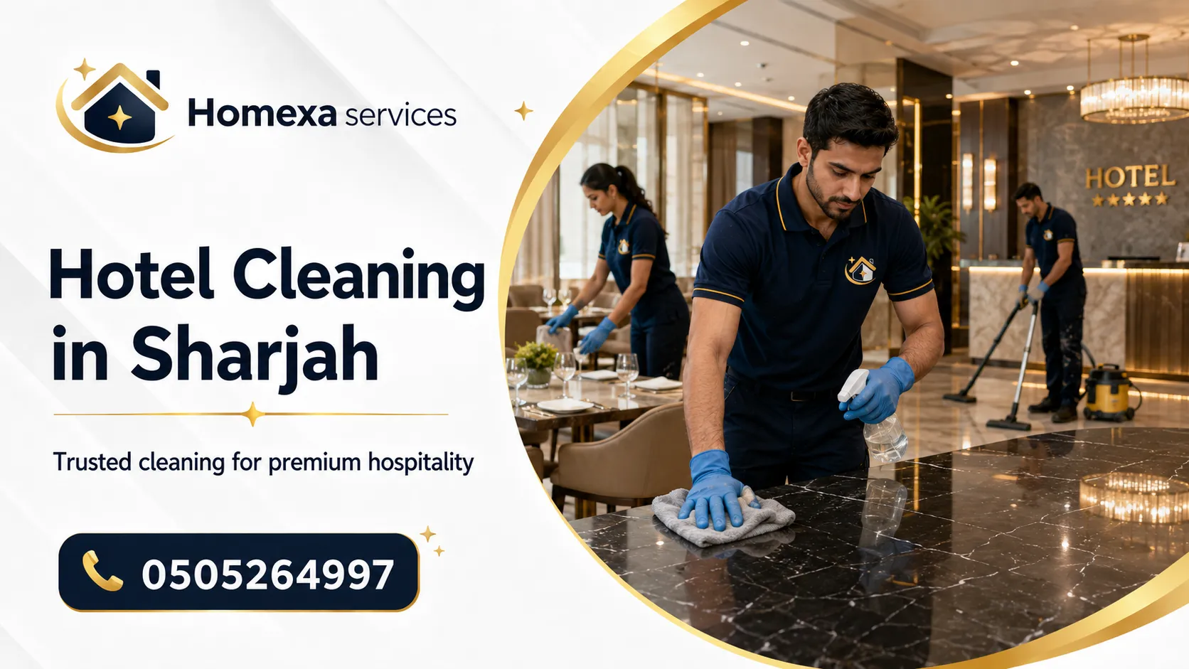 Hotel cleaning company in Sharjah for occupied hotels guest rooms floors lobbies and hotel apartments