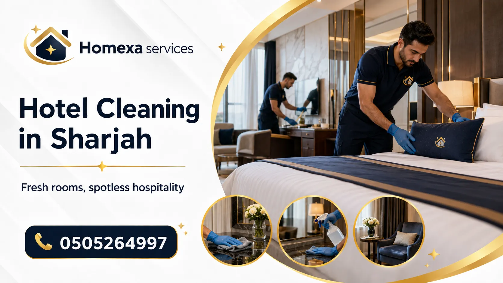 Professional hotel cleaning company in Sharjah for rooms suites hotel apartments lobbies corridors and recurring hotel cleaning