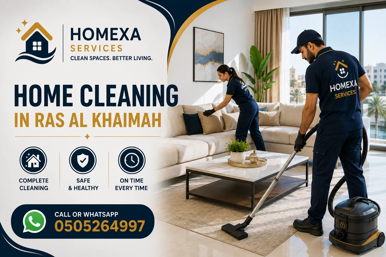 Home cleaning service in Ras Al Khaimah with organised tasks