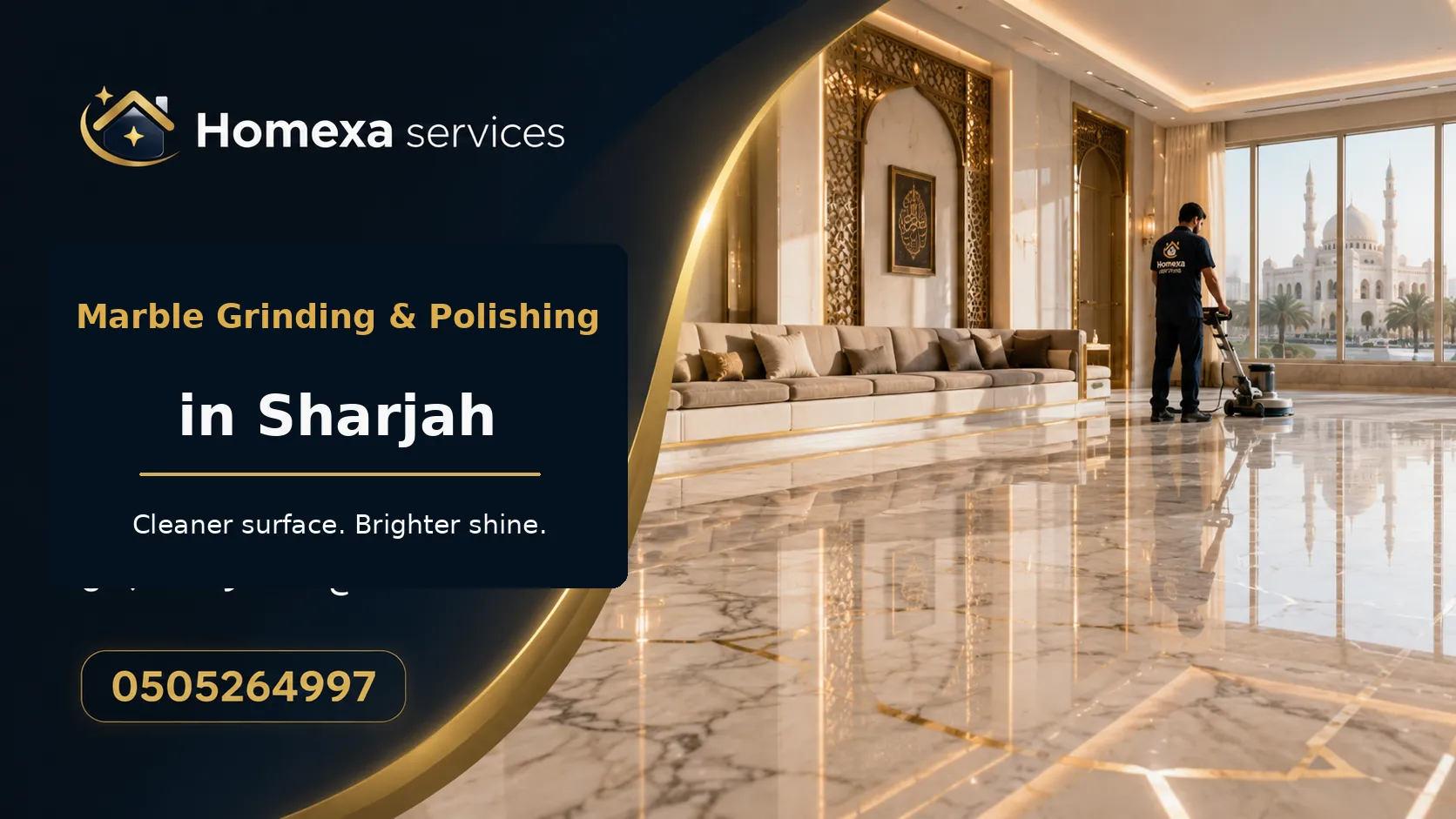 Best marble polishing company in Sharjah for dull floors scratches villas apartments and commercial marble