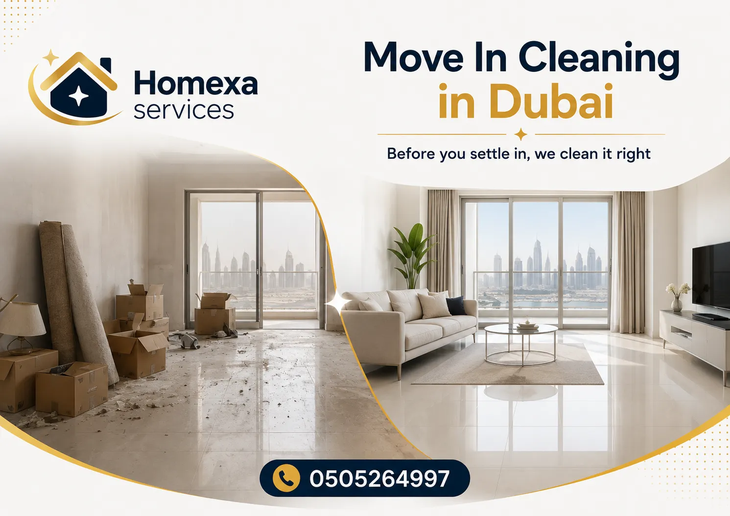 Move-in cleaning in Dubai for empty apartments and villas before furniture delivery