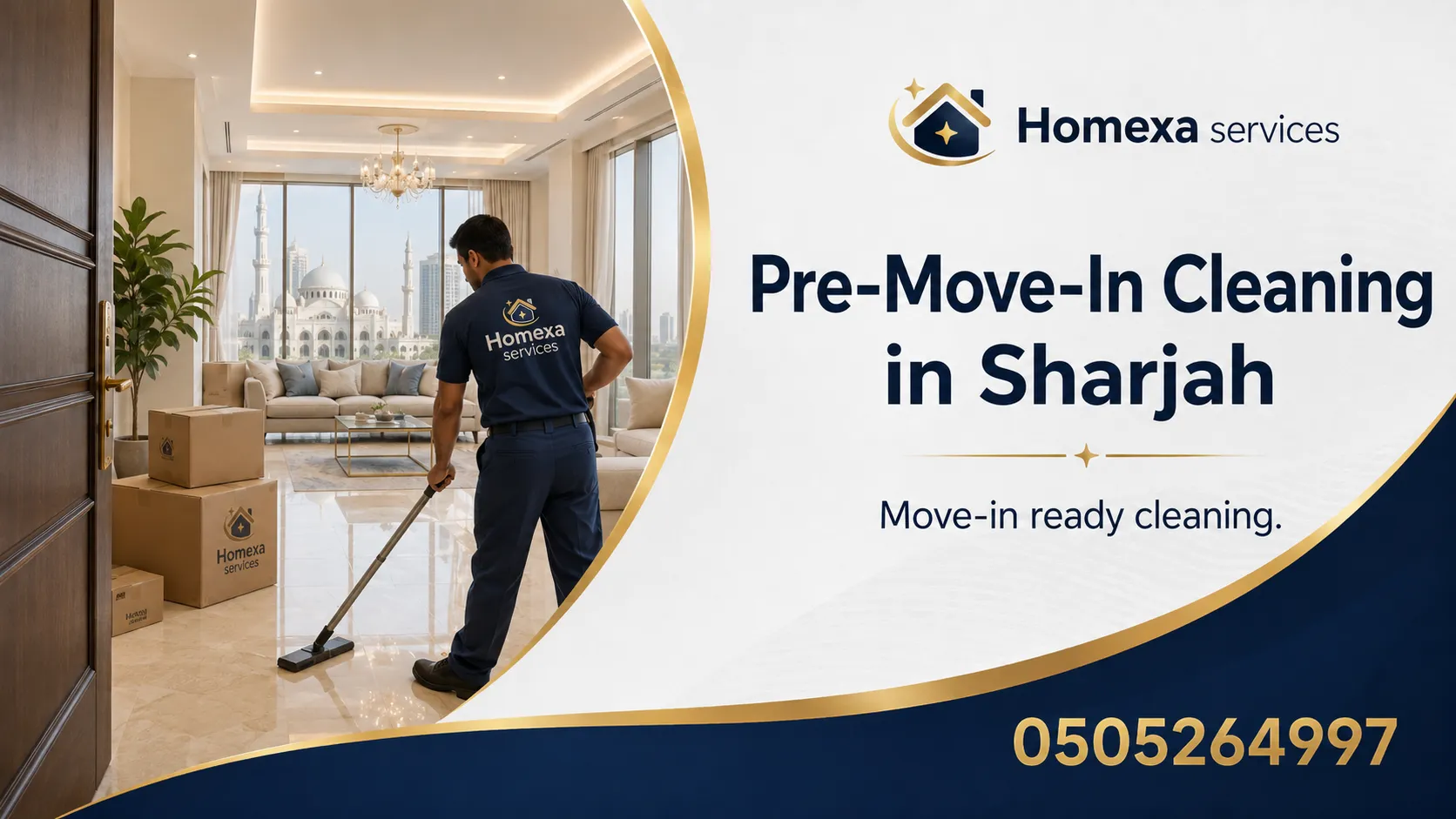 Apartment and villa move-in cleaning in Sharjah before movers and furniture arrive