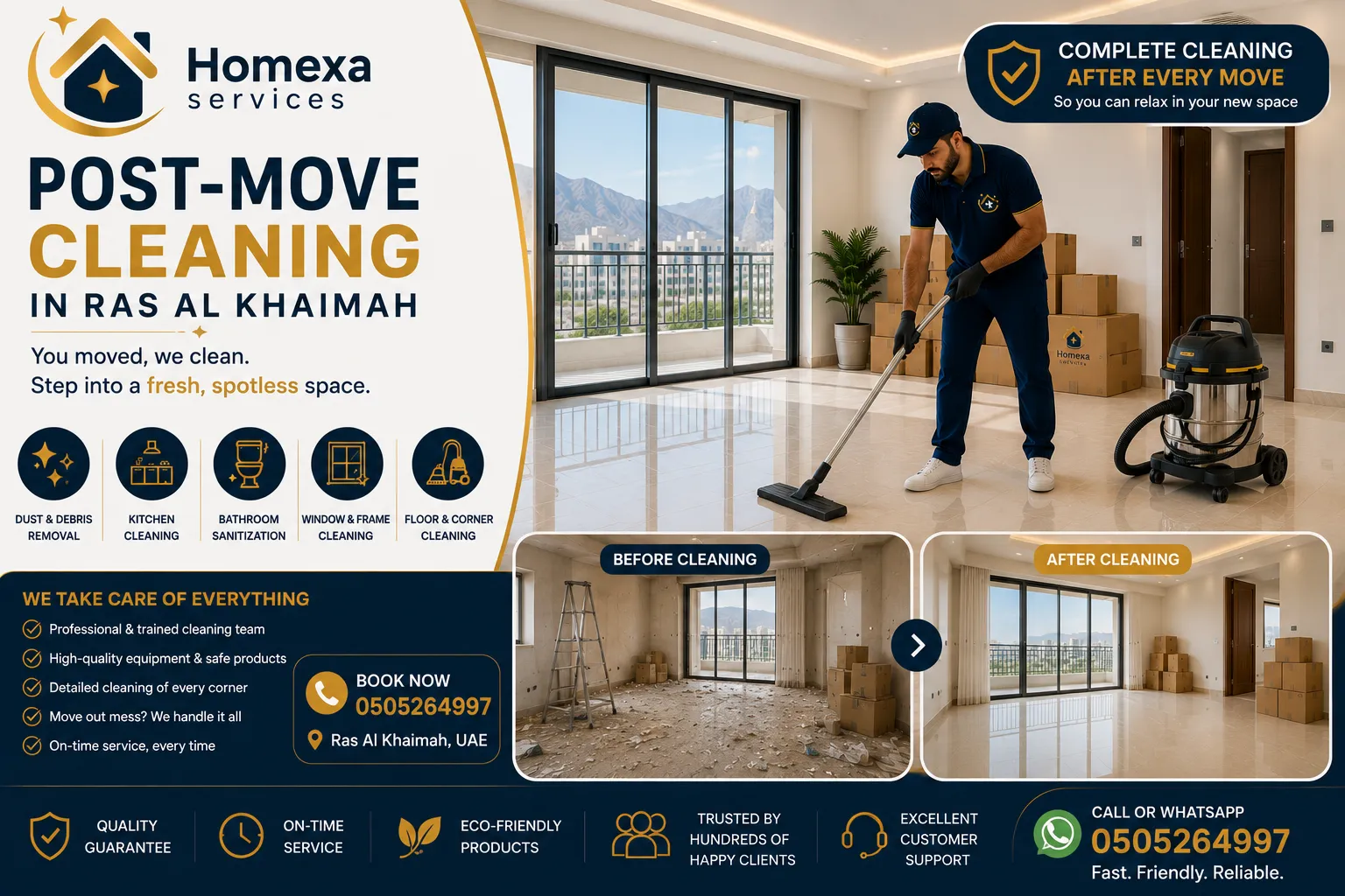 Final inspection after move-out cleaning in Ras Al Khaimah