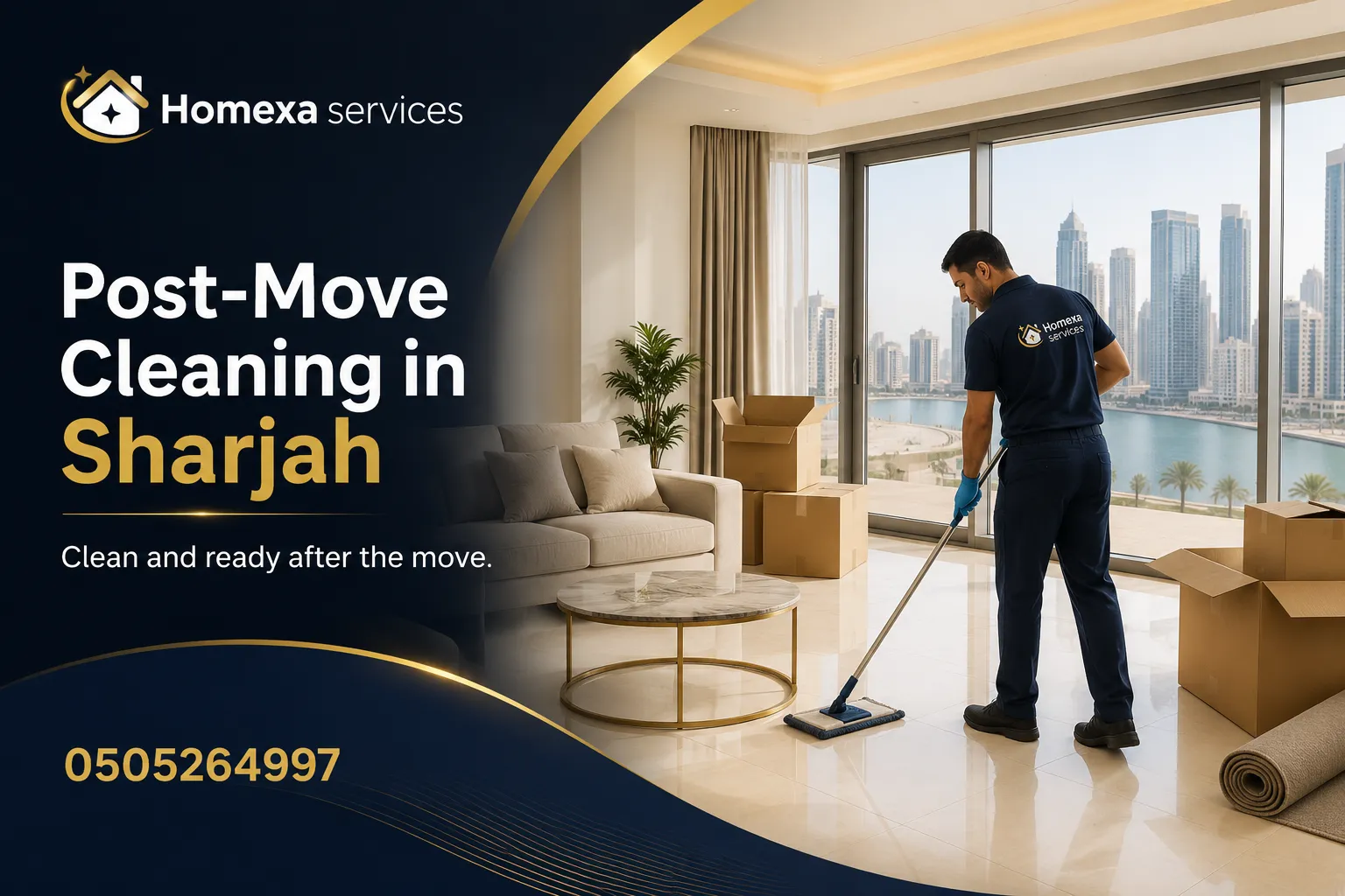 Apartment move-out cleaning in Sharjah after furniture removal and before key handover