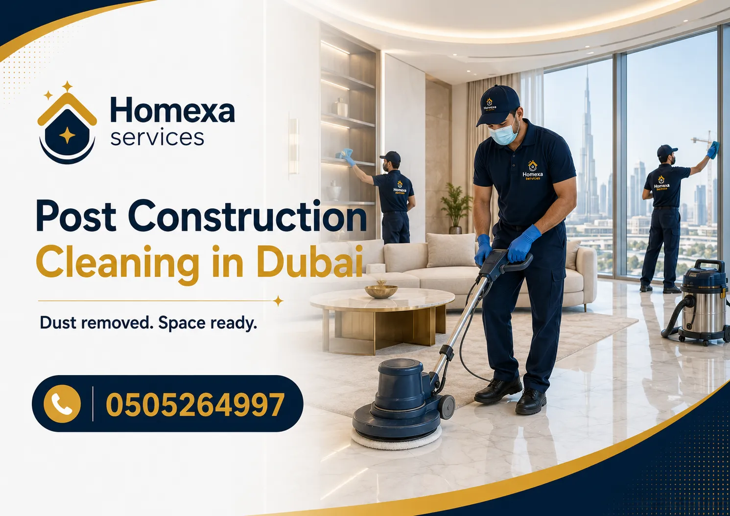 Post construction cleaning in Dubai for villas apartments offices and newly completed properties