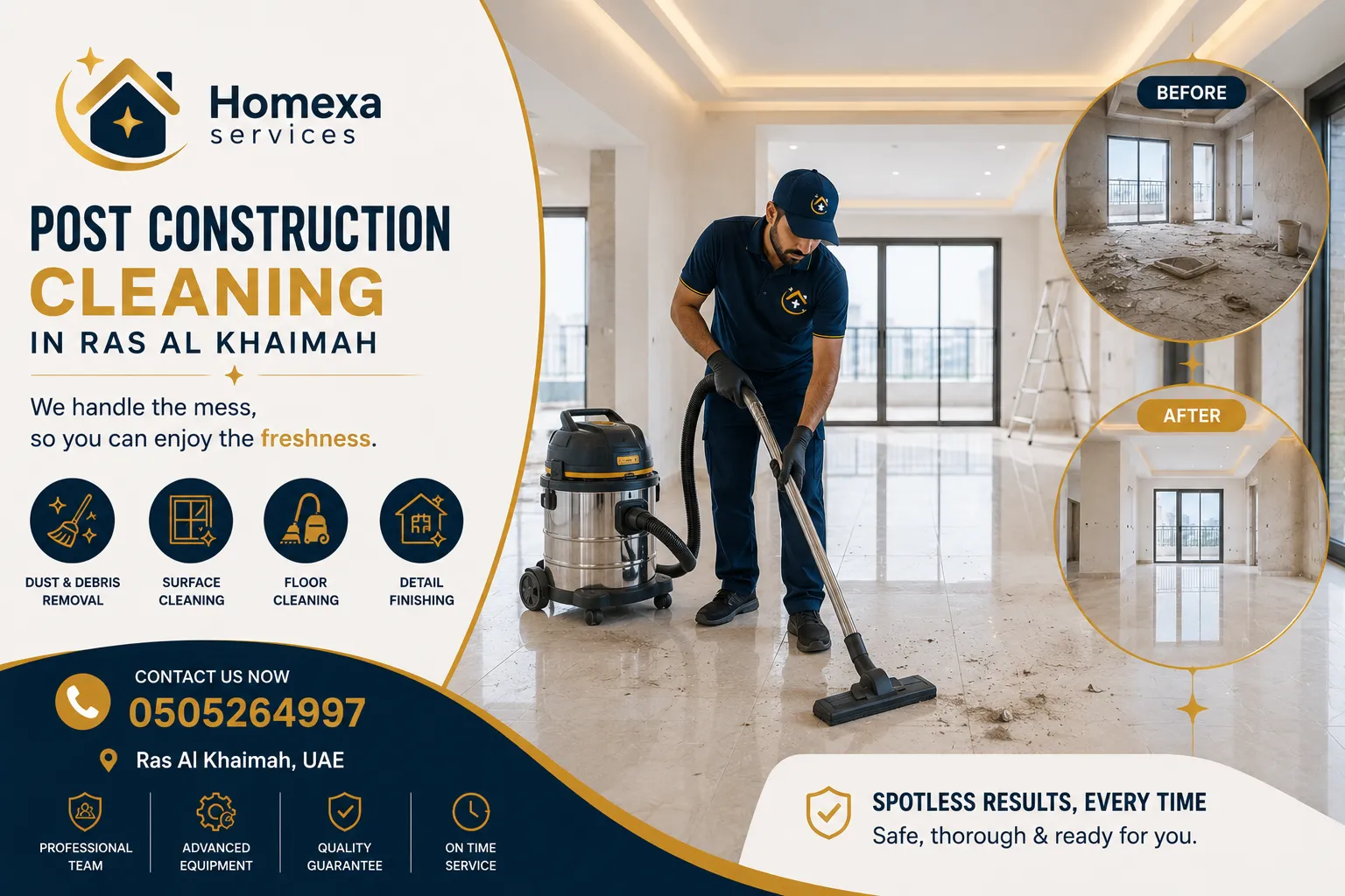 Professional post-construction cleaning in Ras Al Khaimah