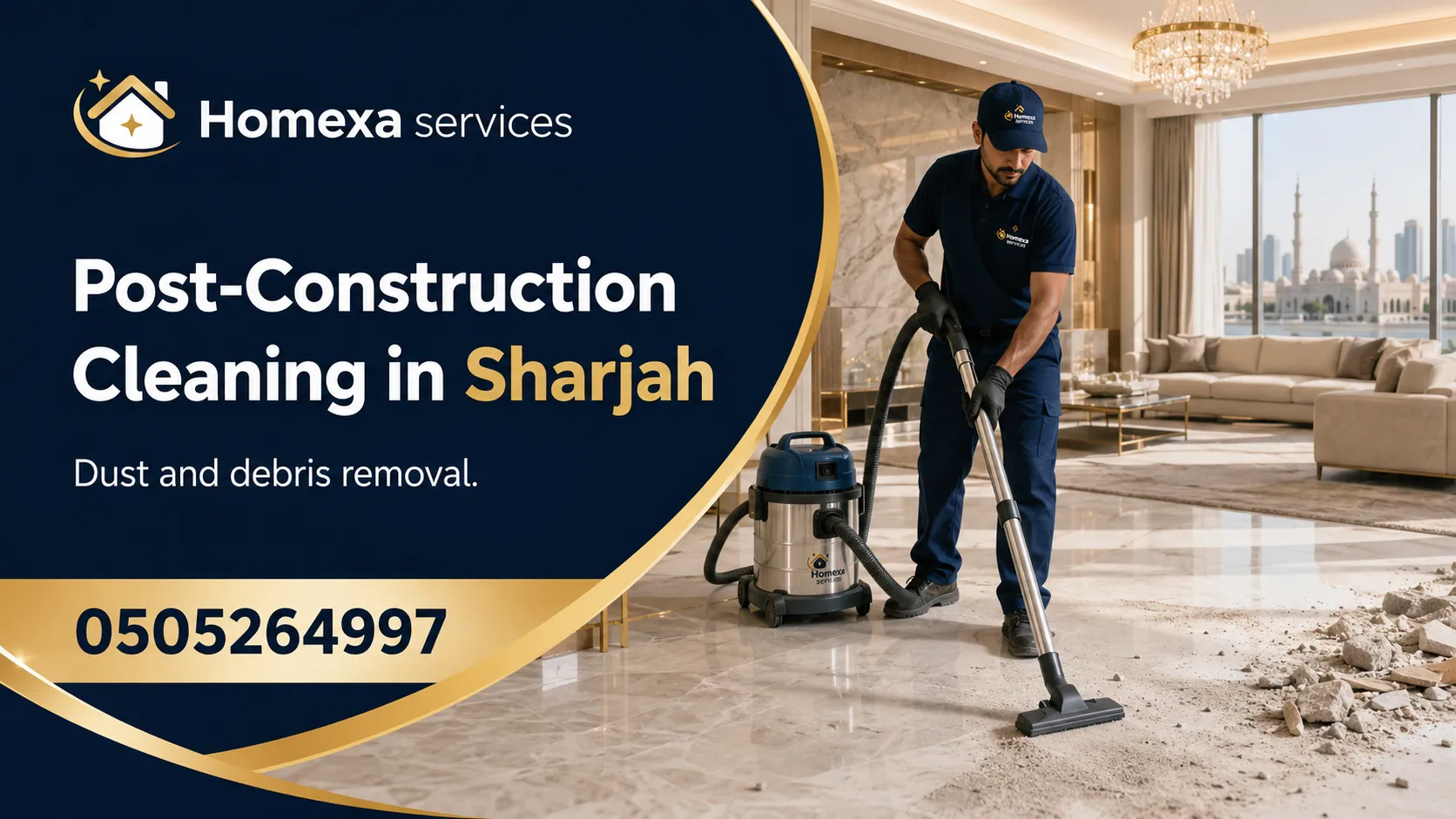 Professional post-construction cleaning company in Sharjah before handover and move-in