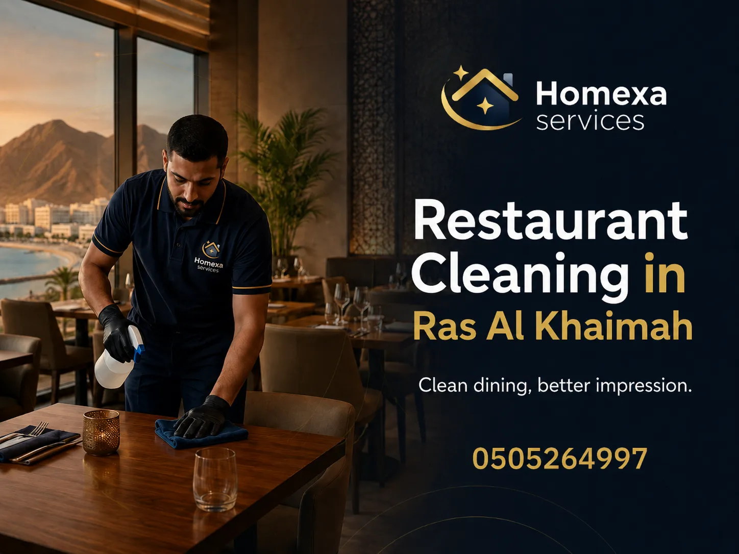 Dining room and restaurant deep cleaning in Ras Al Khaimah