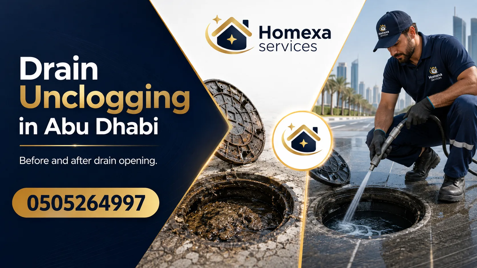 Strong and recurring sewer blockage unblocking in Abu Dhabi