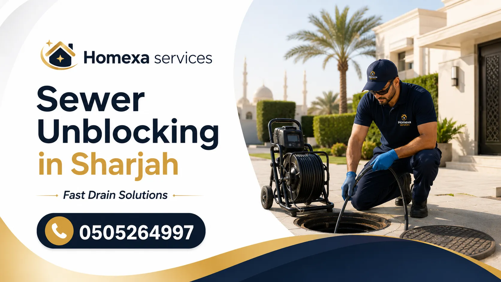 Sewer blockage removal in Sharjah for slow drainage complete blockages and several affected outlets