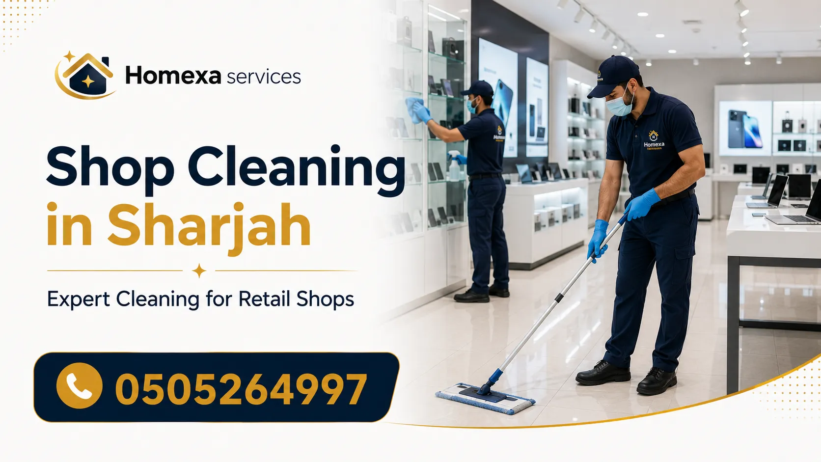 Shop cleaning in Sharjah for retail stores boutiques salons supermarkets and showrooms