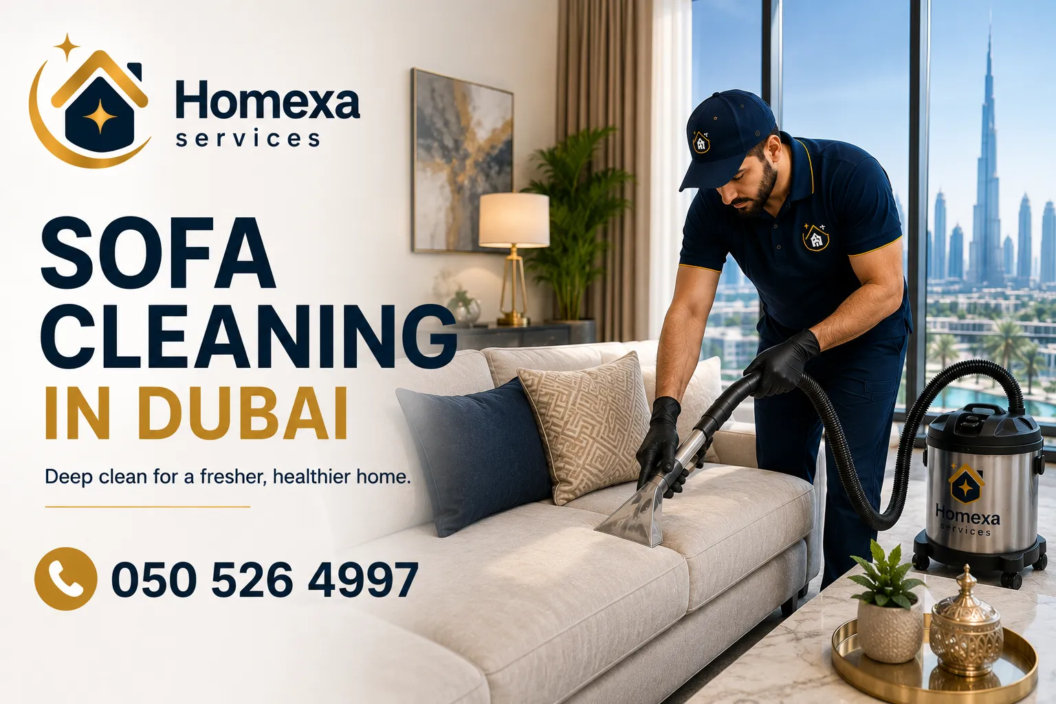 Professional sofa cleaning in Dubai