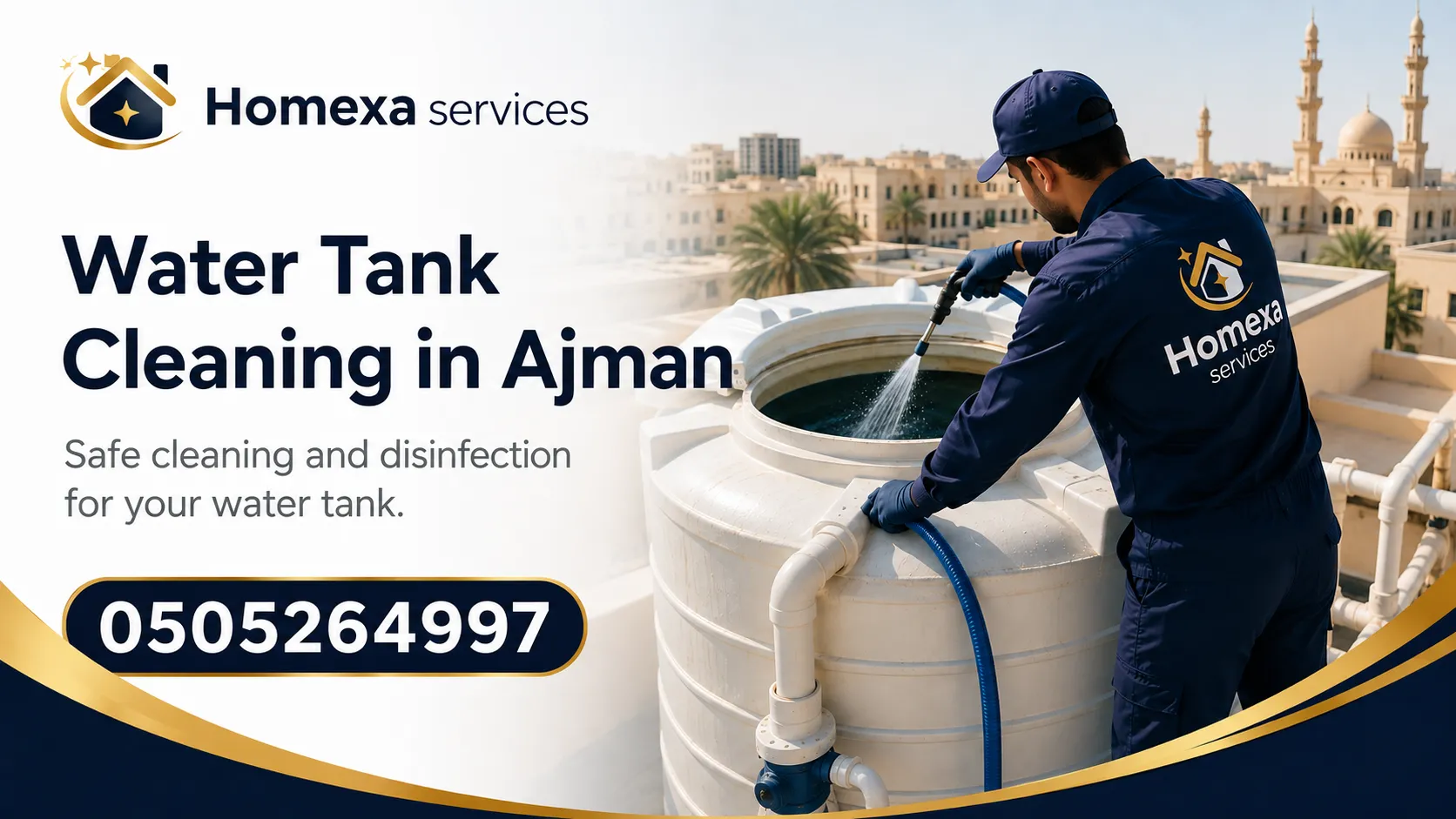 Internal water tank cleaning and disinfection in Ajman