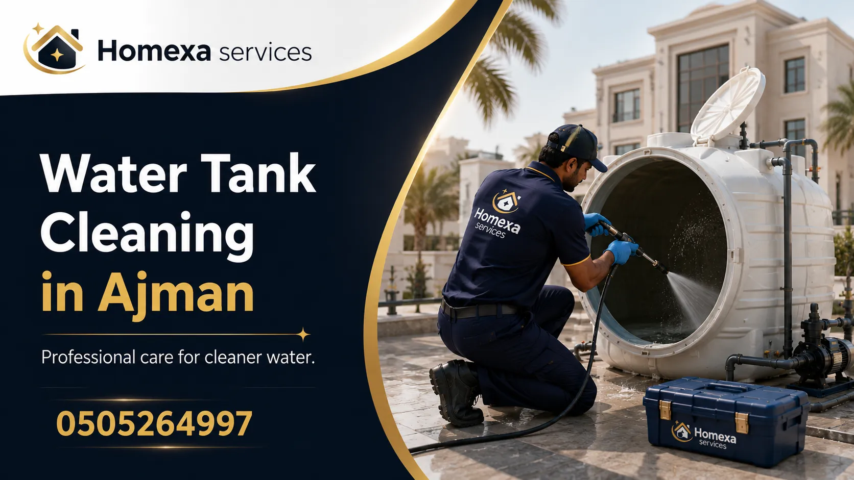 Water tank cleaning company in Ajman for houses villas and residential properties
