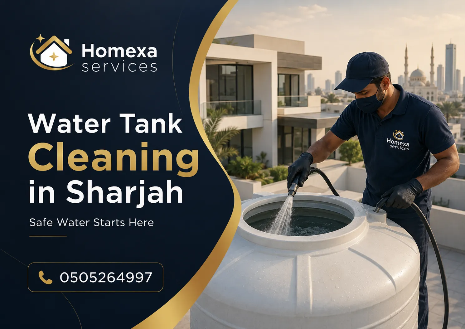 Water Tank Cleaning in Sharjah for rooftop underground villa home and building tanks