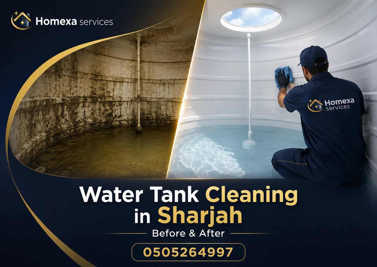 Water tank cleaning and sediment removal in Sharjah for residential and commercial tanks