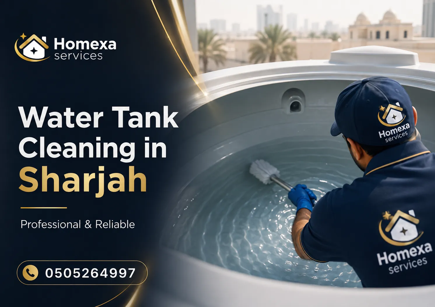 Water Tank Cleaning Company in Sharjah for villas buildings large tanks and commercial projects