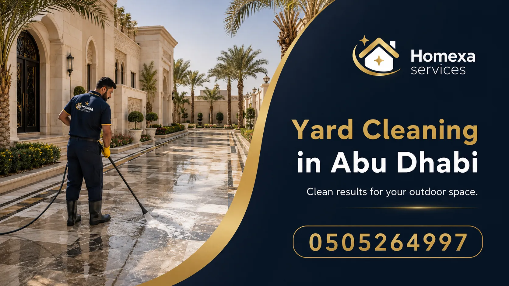 Best yard cleaning company in Abu Dhabi for courtyards interlock outdoor tiles entrances and walkways