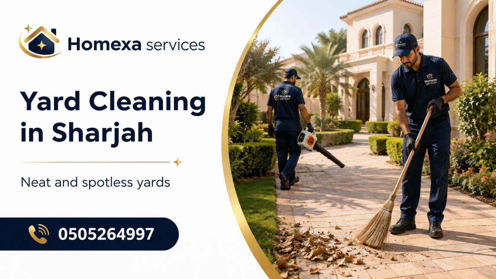 Yard cleaning in Sharjah for villas houses front yards backyards and outdoor areas