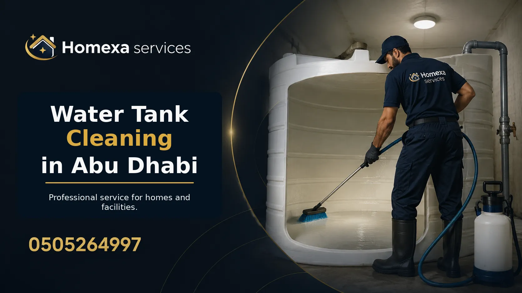 Best water tank cleaning company in Abu Dhabi for villa overhead underground and large water tank cleaning