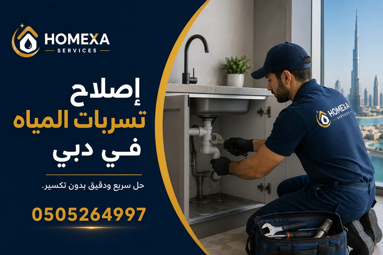 إصلاح تسربات المياه في دبي