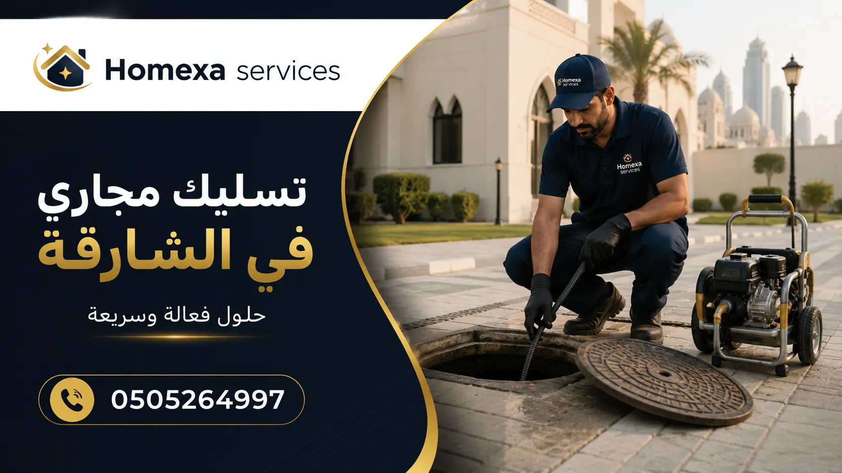 شركة تسليك مجاري في الشارقة وفتح انسداد خطوط الصرف ومعالجة بطء التصريف ورجوع المياه