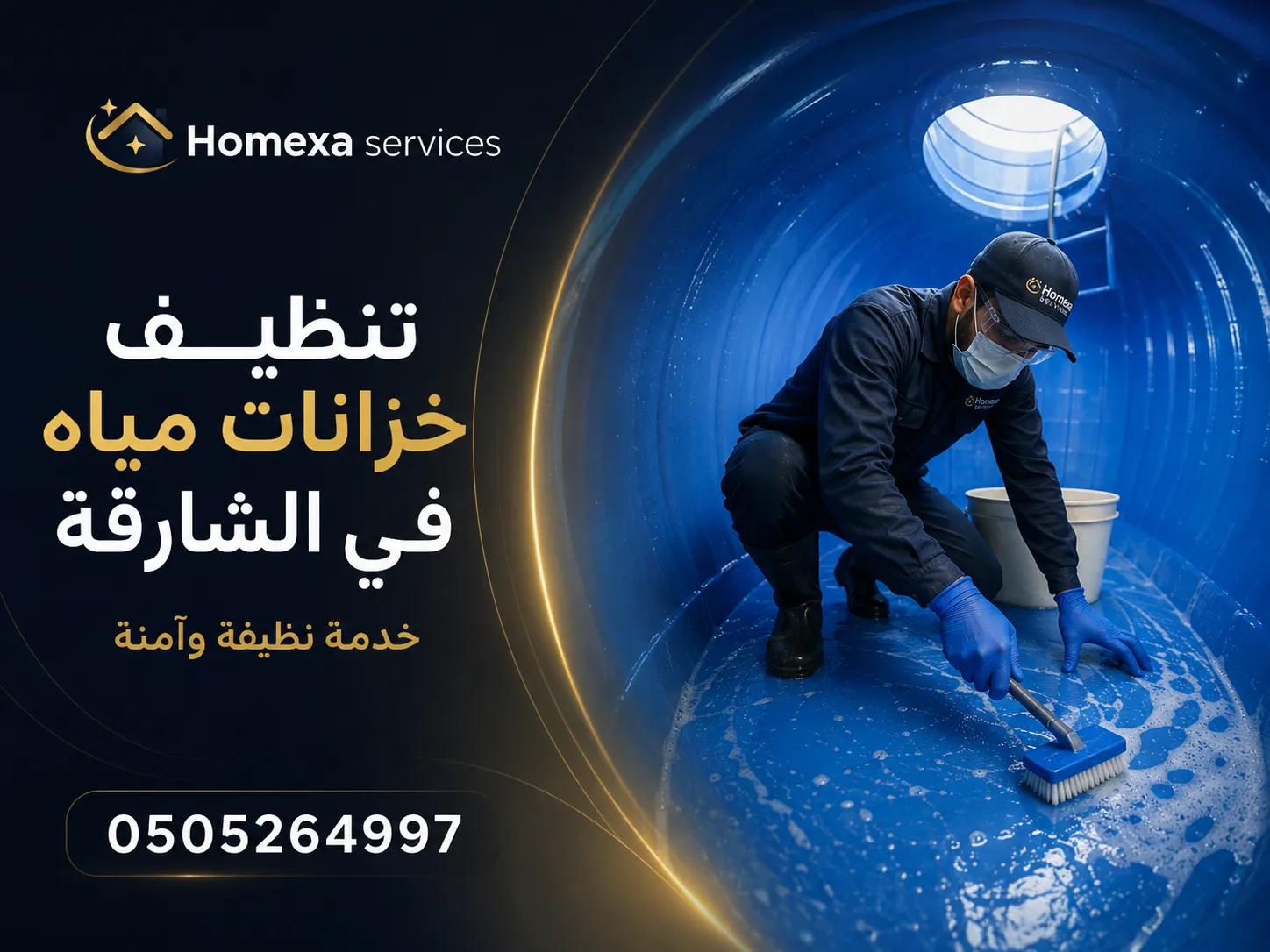 تنظيف خزانات مياه في الشارقة وإزالة الرواسب من قاع وجدران الخزان
