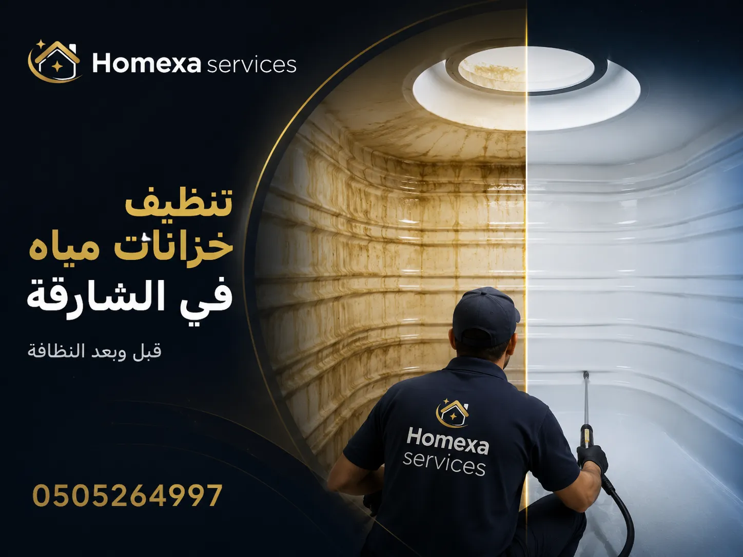 تنظيف خزانات مياه كبيرة في الشارقة للمباني والأبراج والشركات والمنشآت