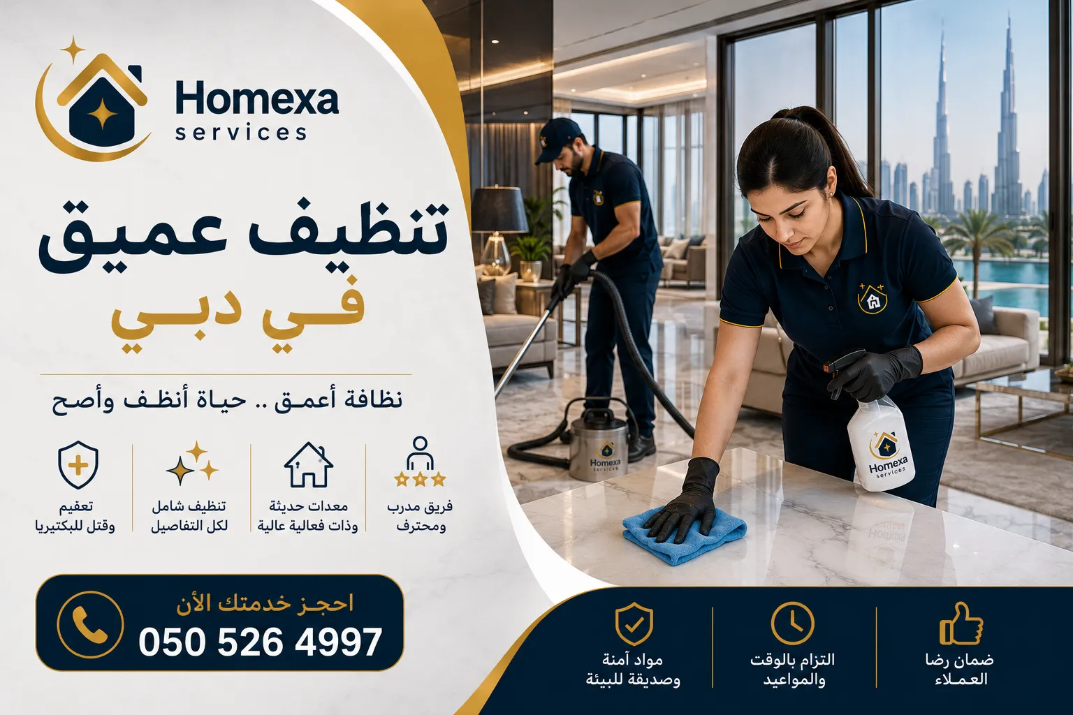 تنظيف عميق في دبي من شركة هوم إكس