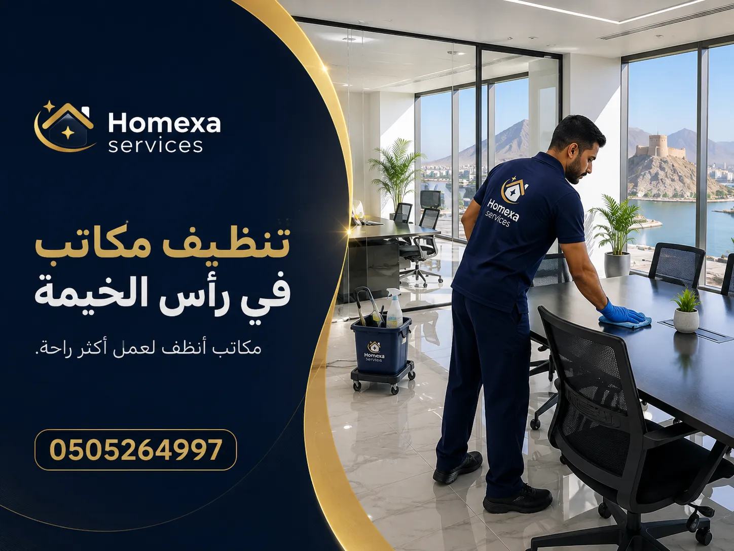 تنظيف مكاتب في رأس الخيمة قبل بدء الدوام