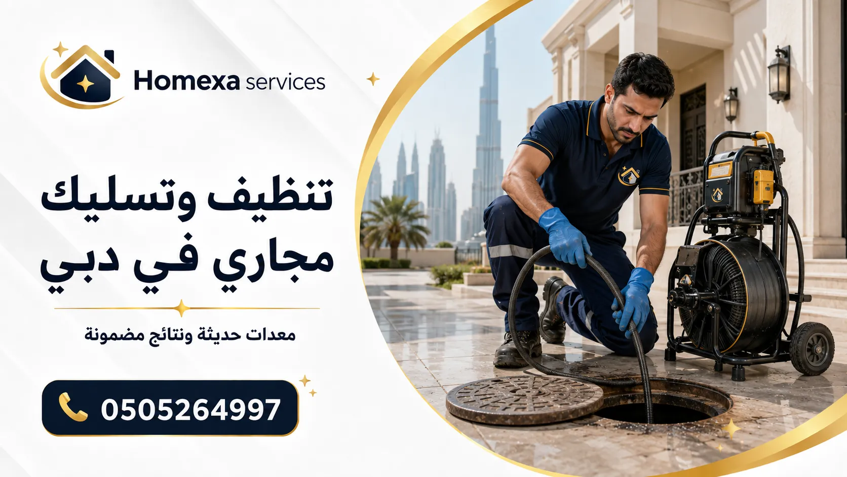 تنظيف وتسليك مجاري في دبي ومعالجة الانسدادات المتكررة وبطء تصريف المياه