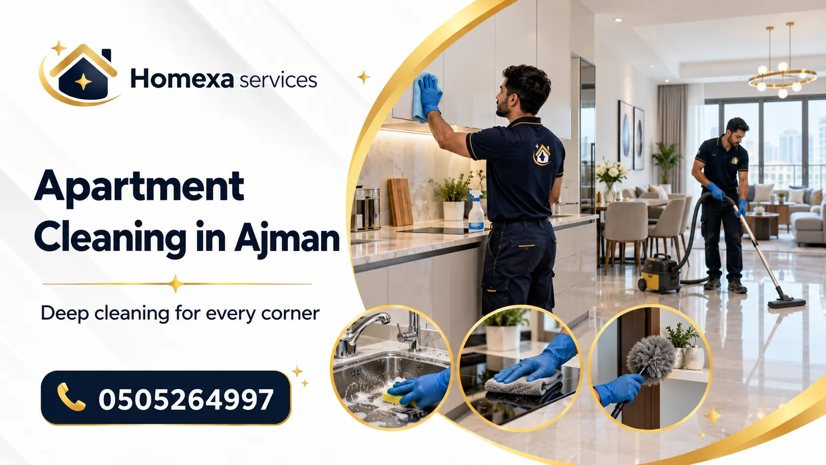 Apartment Cleaning in Ajman for surfaces and floors