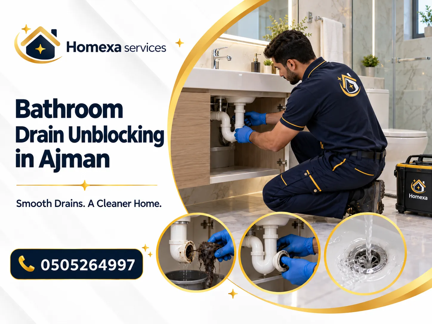 Bathroom Drain Unblocking in Ajman for floor drains showers and basins