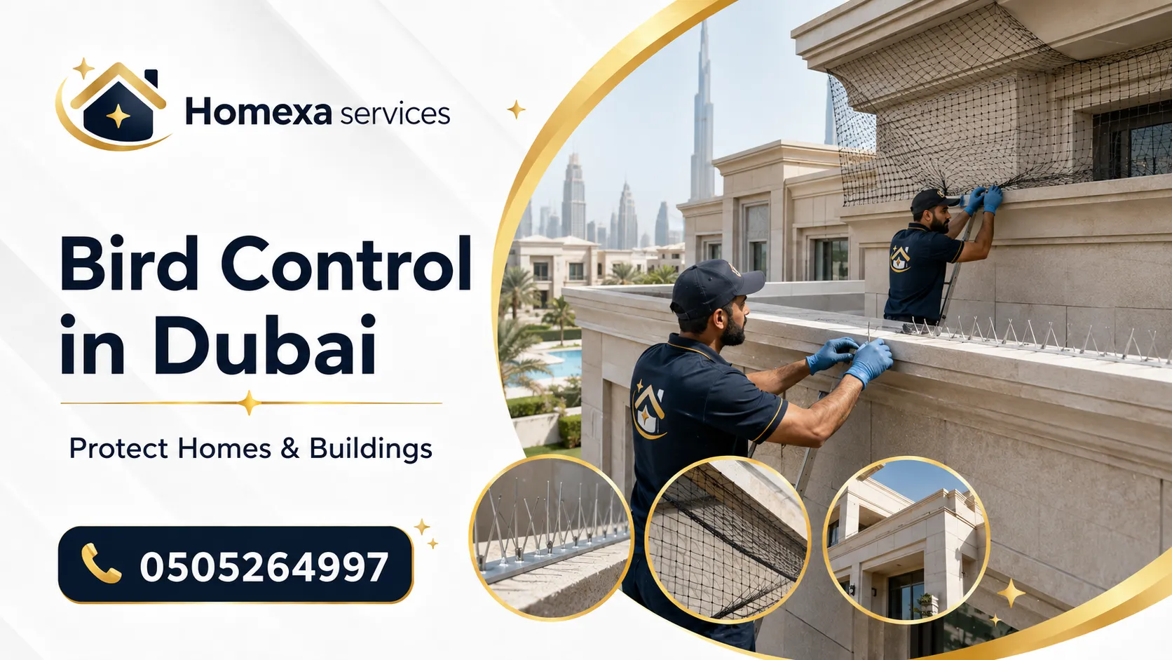 Bird Control in Dubai by Homexa Services