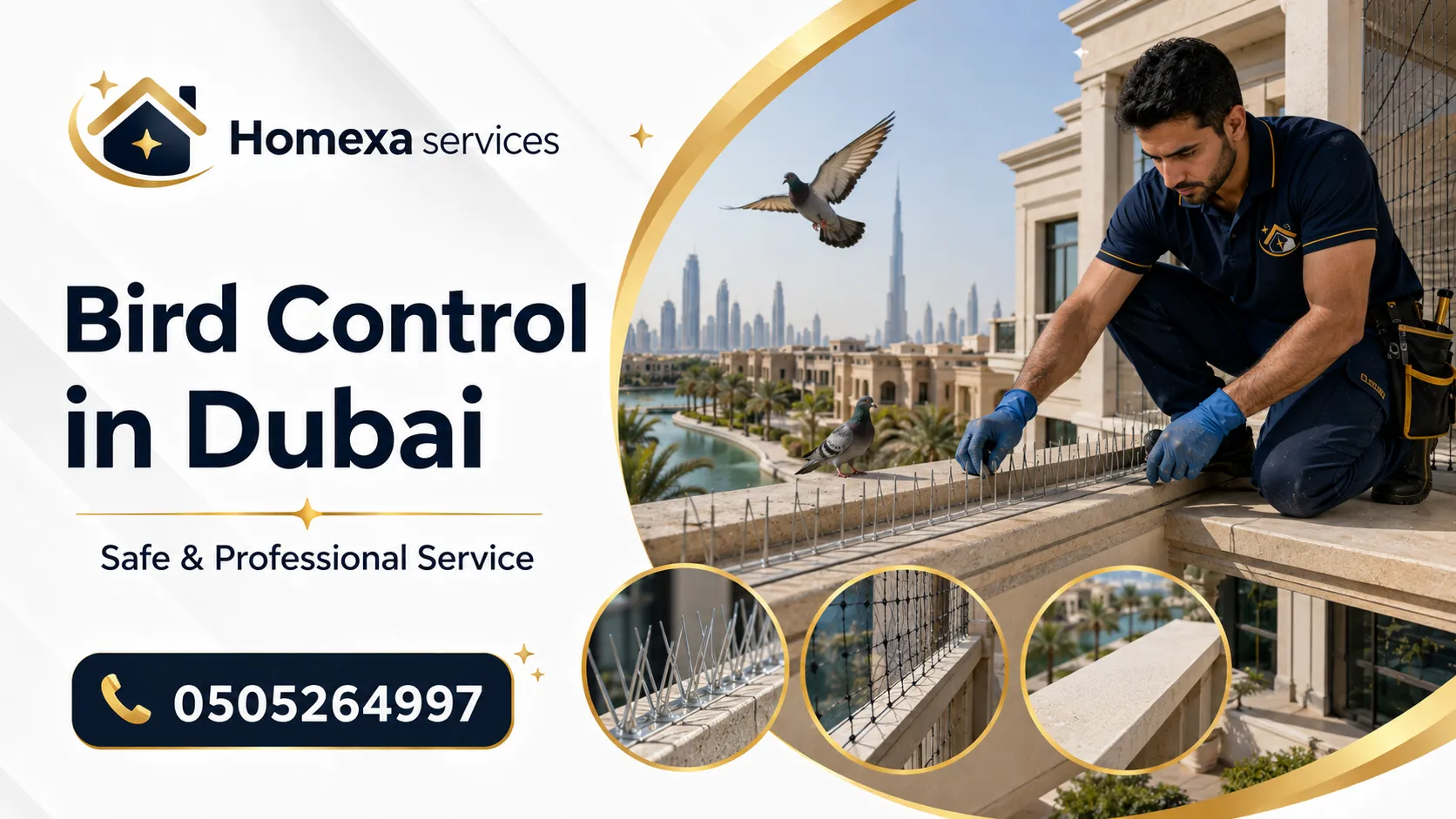 Book Bird Control in Dubai with Homexa Services