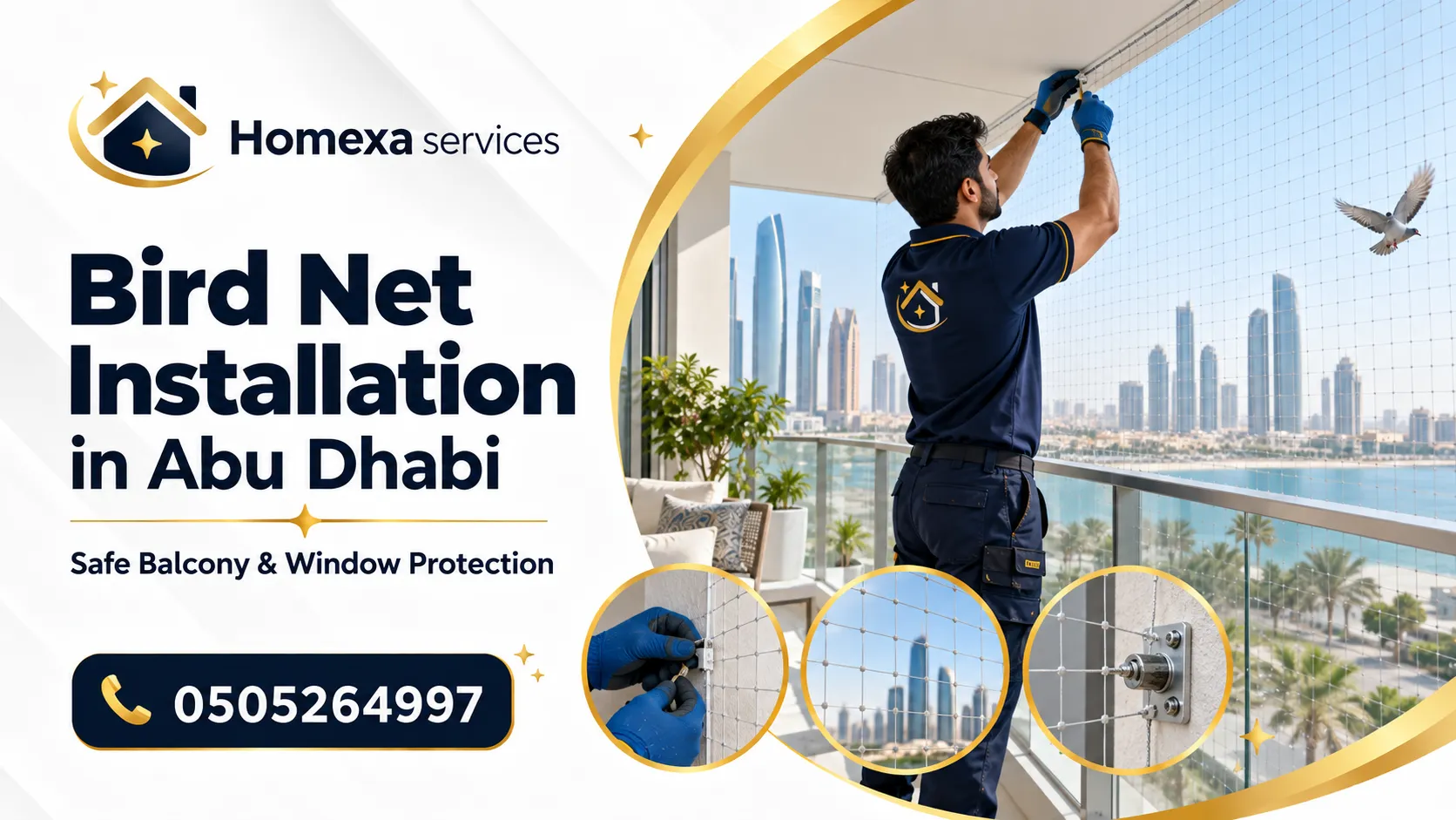 Book Bird Net Installation in Abu Dhabi with Home Xa Services